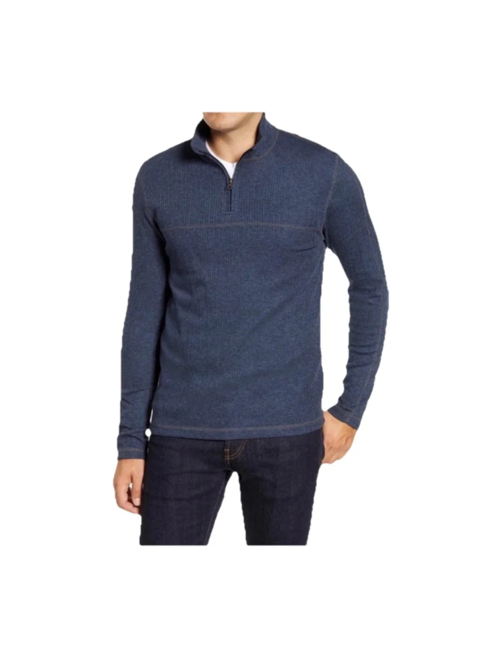 Vintage 1946 Drop Needle Quarter Zip Long-sleeved Men Pullover
